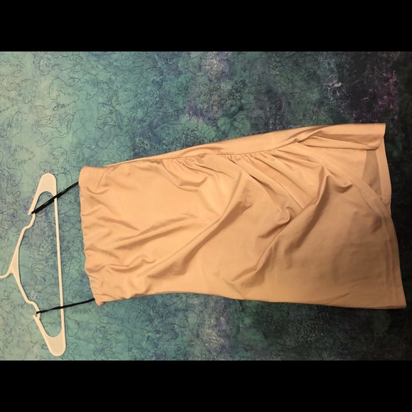 Satin strapless nude/pinkish mini dress - Picture 3 of 4